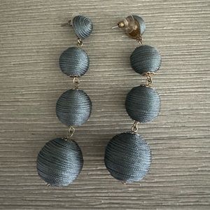 Handmade gunmetal silver earrings